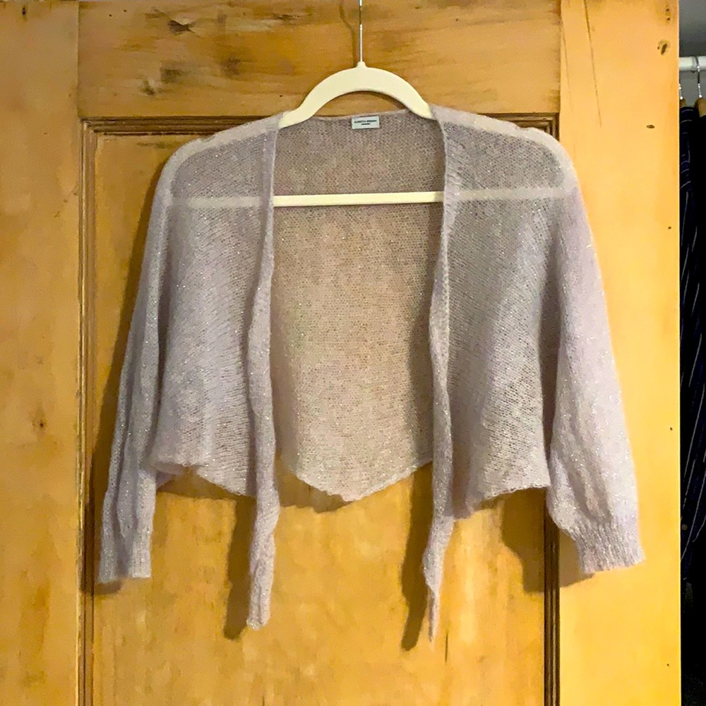 Elspeth Gibson London shrug in metallic lavender mohair